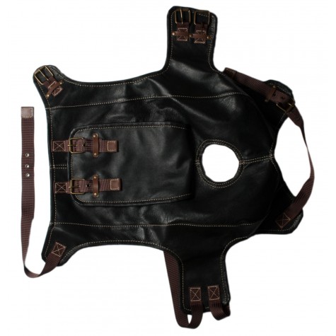 Fuel tank cover, black leather (ftcvl-10-b)