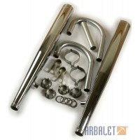 Exhaust System with 2 Pipes, Complete Set (exhaust-set-650cc)
