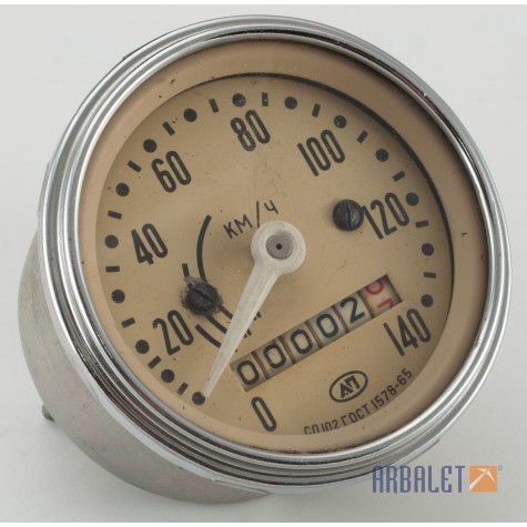 Speedometer, restored black (72174-a)