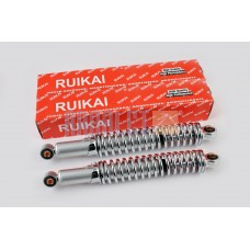 Shock absorbers (couple) MINSK 340mm, adjustable (chrome) RUIKAI (A-713)
